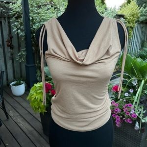Nude cowl neck top small
